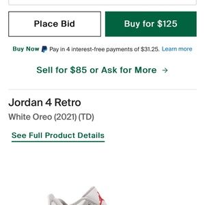 Toddler Retro 4s “White Oreo”